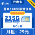 电信|云粤卡29元235GB+100分钟【两年优惠】